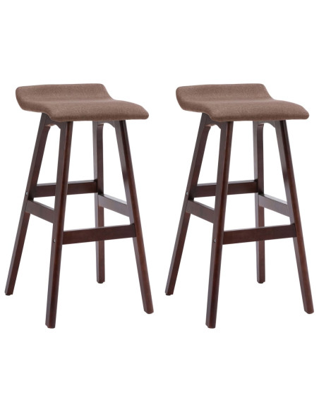 Chaise de bar en lot de 2 en tissu Taupe  