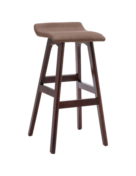 Chaise de bar en lot de 2 en tissu Taupe  
