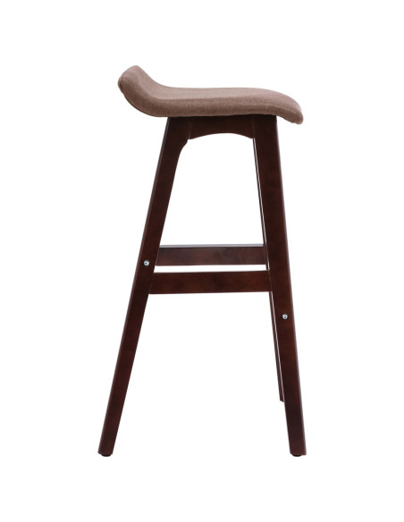 Chaise de bar en lot de 2 en tissu Taupe  