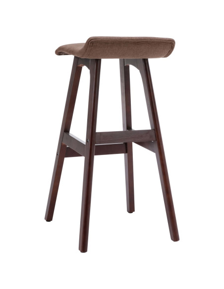 Chaise de bar en lot de 2 en tissu Taupe  