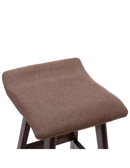 Chaise de bar en lot de 2 en tissu Taupe  