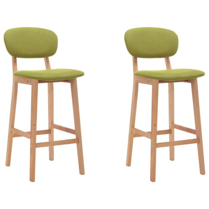 Tabourets de bar en lot de 2 en tissu Vert  