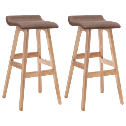 Tabourets de bar en lot de 2 en tissu Taupe  