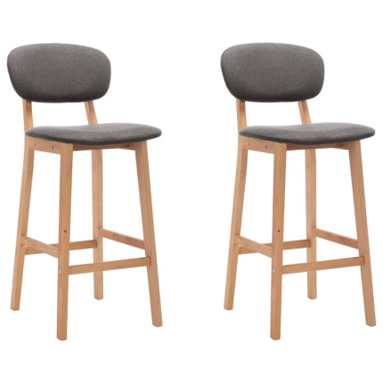 Tabourets de bar en lot de 2 en tissu Gris  