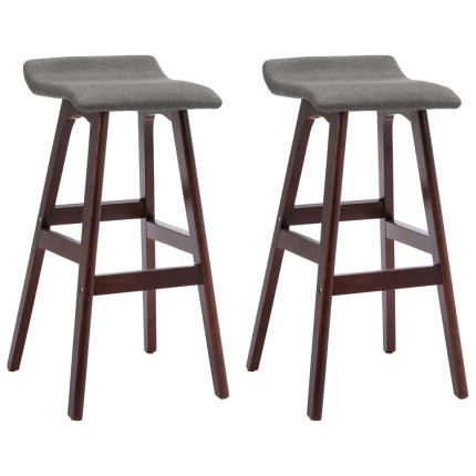 Tabourets de bar en lot de 2 en tissu Gris  