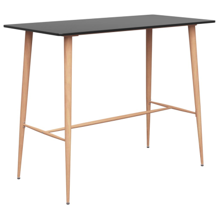 Table de bar scandinave en métal et bois Noir 120x60x105 cm {attributes}