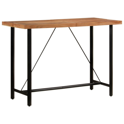 Table de bar style Industriel en bois d'acacia massif et fer 150x70x107 cm {attributes}