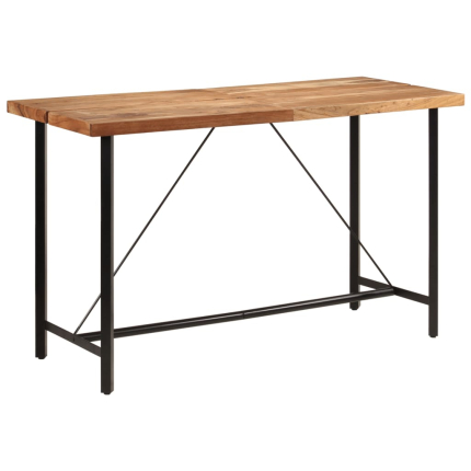 Table de bar style Industriel en bois d'acacia massif et fer 180x70x107 {attributes}