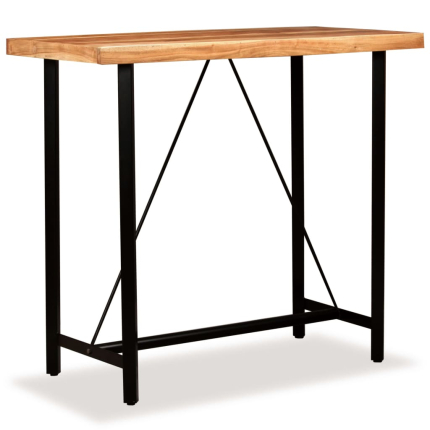 Table de bar style Industriel en bois d'acacia massif 120 x 60 x 107 cm {attributes}