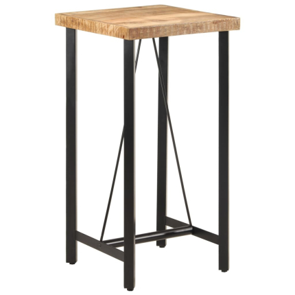 Table de bar style Industriel en bois de manguier massif et fer 55 x 55 x 107 cm {attributes}