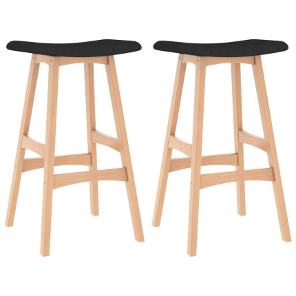 Tabourets de bar en lot de 2 en tissu Noir  