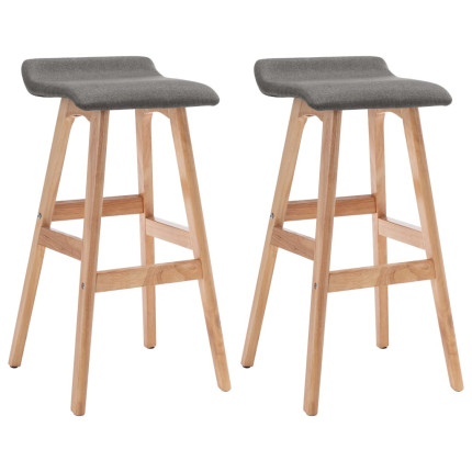 Tabourets de bar en lot de 2 en tissu Gris  