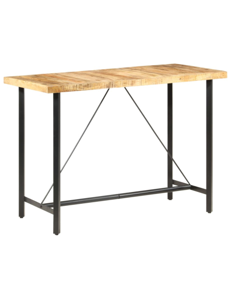Table de bar style Industriel en bois de manguier 150 x 70 x 107 cm {attributes}