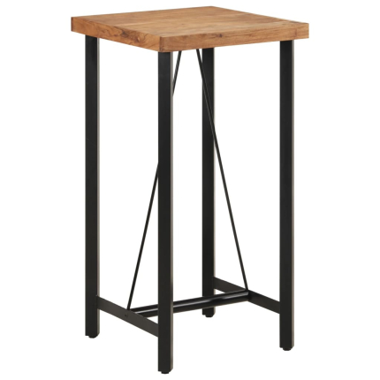 Table de bar style Industriel en bois de manguier massif et fer 55 x 55 x 107 cm {attributes}