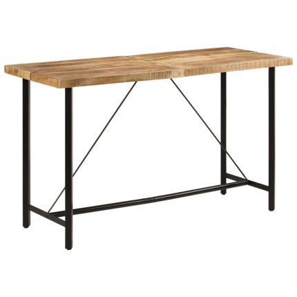 Table de bar style Industriel en bois de manguier et fer 180 x 70 x 107 cm {attributes}