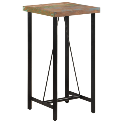 Table de bar style Industriel en bois massif de récupération et fer Multicolore 55 x 55 x 107 cm {attributes}