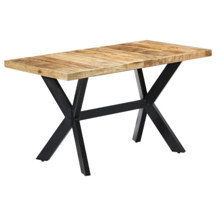 Table à manger Style Industriel en bois de manguier massif brut 140 x 70 x 75 cm {attributes}