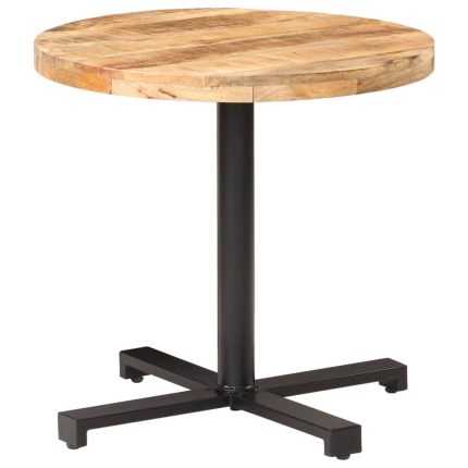 Table de bistro Style Industriel ronde en bois de manguier brut Ø 80 x 75 cm {attributes}