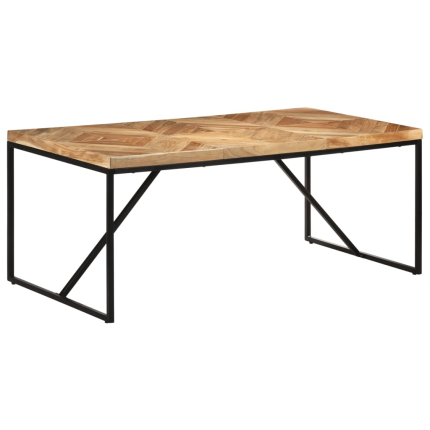 Table à manger Style Industriel en bois massif d'acacia et de manguier 180 x 90 x 76 cm {attributes}