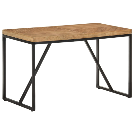 Table à manger Style Industriel en bois massif d'acacia et de manguier 120 x 60 x 76 cm {attributes}