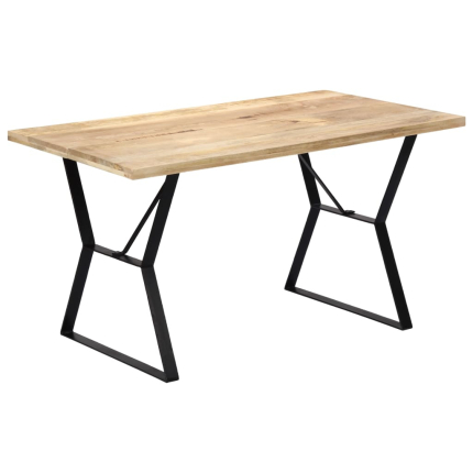 Table à manger Style Industriel en bois de manguier massif 140 x 80 x 76 cm {attributes}