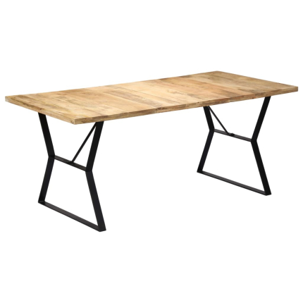 Table à manger Style Industriel en bois de manguier massif 180 x 90 x 76 cm {attributes}