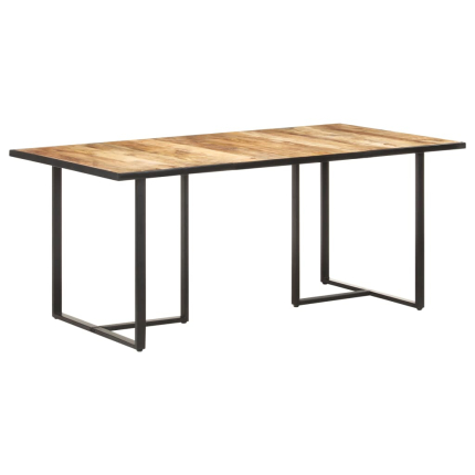 Table salle à manger Style Industriel en bois de manguier brut 180 x 90 x 76 cm {attributes}