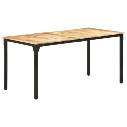 Table salle à manger Style Industriel en bois de manguier brut 160 x 80 x 76 cm {attributes}