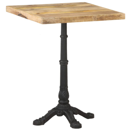 Table de bistro Vintage / Rétro en bois de manguier brut 60x60x77 cmc {attributes}