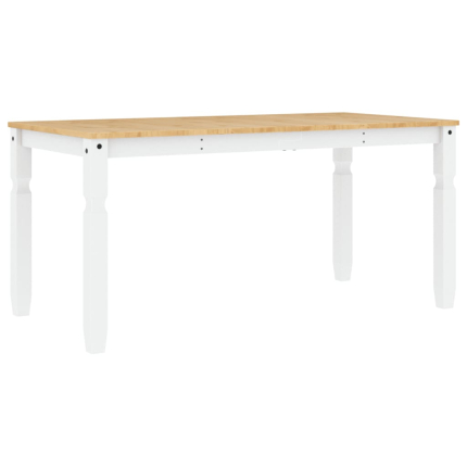 Table à manger style Campagne en bois de pin massif Blanc 160x80x75 cm {attributes}