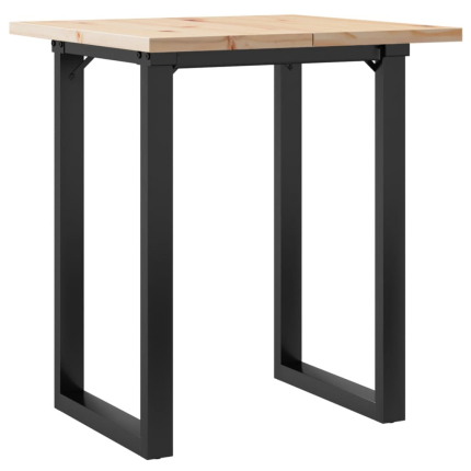 Table à manger Style Industriel cadre en O en bois de pin massif & fonte 70 x 70 x 75.5 cm {attributes}