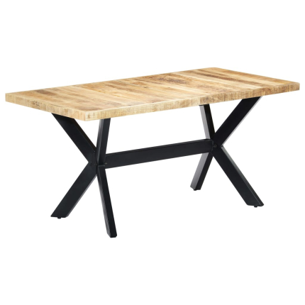 Table à manger Style Industriel en bois de manguier massif brut 160 x 80 x 75 cm {attributes}