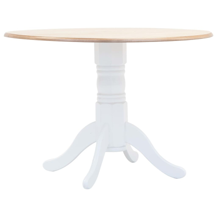 Table à manger style Campagne en bois d'hévéa massif Blanc 106 cm x 75 cm {attributes}