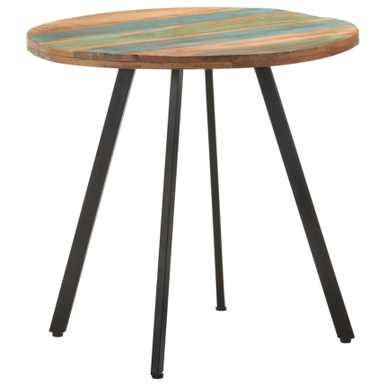 Table salle à manger Style Industriel en bois de récupération massif Multicolore 80 cm {attributes}