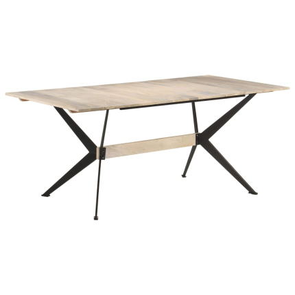 Table à manger Style Industriel en bois de manguier massif 180x90x76 cm {attributes}