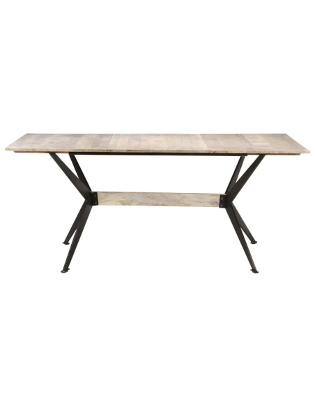 Table à manger Style Industriel en bois de manguier massif 180x90x76 cm {attributes}