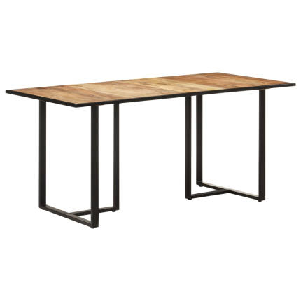 Table salle à manger Style Industriel en bois de manguier brut 160 x 80 x 76 cm {attributes}