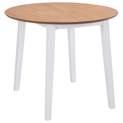 Table à manger Vintage / Rétro ronde à abbattant bois mdf en bois MDF Blanc 90 x 75 cmf {attributes}