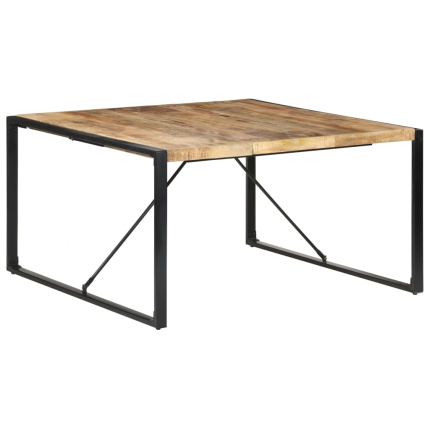 Table à manger Style Industriel en bois de manguier brut  140x140x75 cm {attributes}