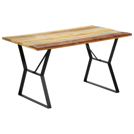 Table à manger Style Industriel en bois de récupération massif Multicolore 140 x 80 x 76 cm {attributes}