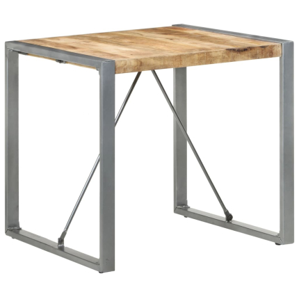 Table à manger Style Industriel en bois de manguier brut 80 x 80 x 75 cm {attributes}