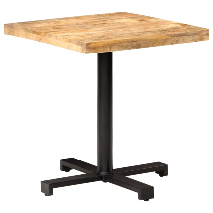 Table de bistro Style Industriel carrée en bois de manguier brut 70 x 70 x 75 cm {attributes}