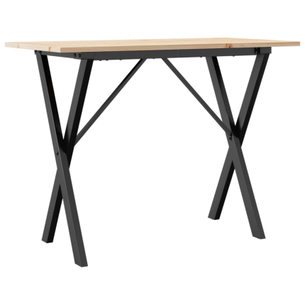 Table à manger Style Industriel cadre en X en bois de pin massif & fonte 100 x 50 x 75 cmdodododocmcmcm {attributes}