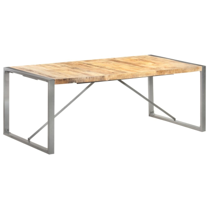 Table à manger style Industriel / Bohème en bois de manguier massif brut 200 x 100 x 75 cm {attributes}