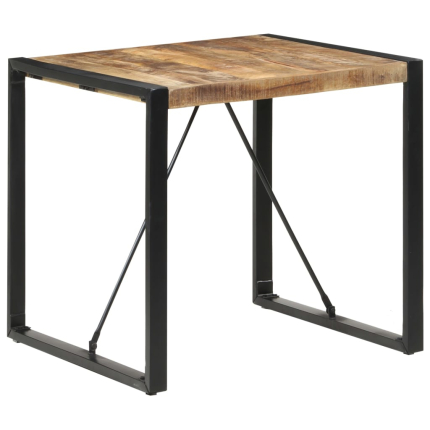 Table à manger Style Industriel en bois de manguier brut 80 x 80 x 75 cm {attributes}