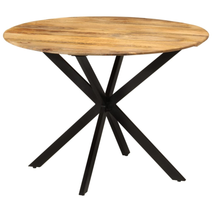 Table à manger Style Industriel en bois de manguier massif et acier Ø 110 x 78 cm {attributes}