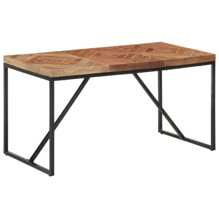 Table à manger Style Industriel en bois massif d'acacia et de manguier 140 x 70 x 76 cm {attributes}