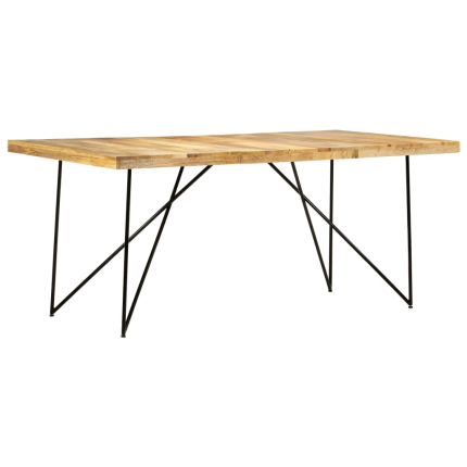 Table à manger style Industriel / Bohème en bois de manguier massif 180x90x76 cm {attributes}