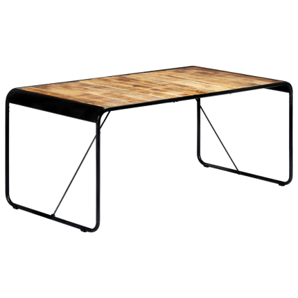 Table salle à manger Style Industriel en bois de manguier brut 180 x 90 x 76 cm {attributes}