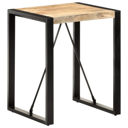 Table à manger Style Industriel en bois de manguier massif brut Noir 60 x 60 x 75 cm {attributes}